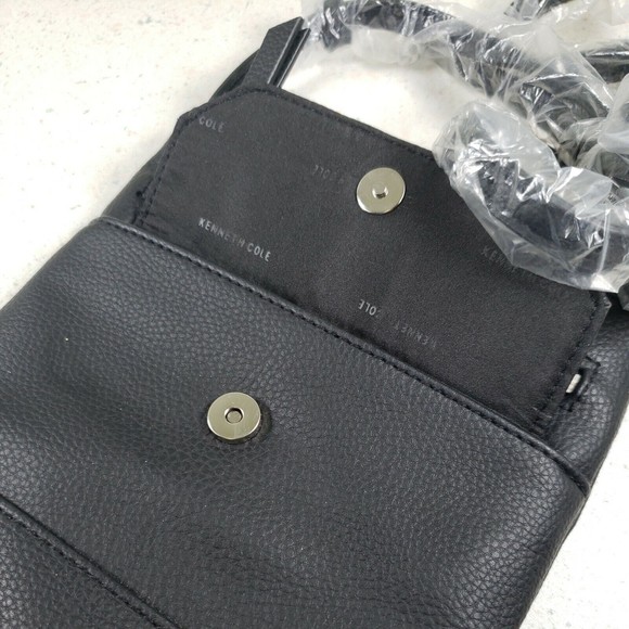 Kenneth Cole Gabriella Mini Crossbody 8” X 7” Zipper Top Pouch Snap Pouch Black - Picture 5 of 12